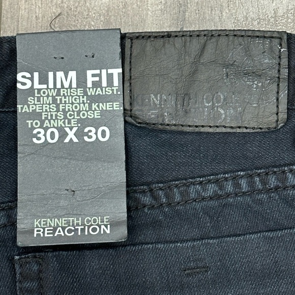 Men's Kenneth Cole Reaction Jeans 30 x 30 Black Silm Straight Low Rise Denim NWT - Picture 9 of 12